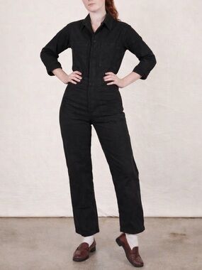 Big Bud Press Everyday Jumpsuit Women’s XS Black Cotton Workwear Utility Chic
